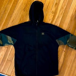 Black/camo adidas zip-up windbreaker